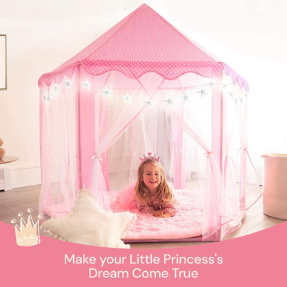 Princess Tent for Kids Tent - 55" X 53" with Led Star Lights | Princess Toys | Toddler Play Tent | Playhouse | Princess Castle