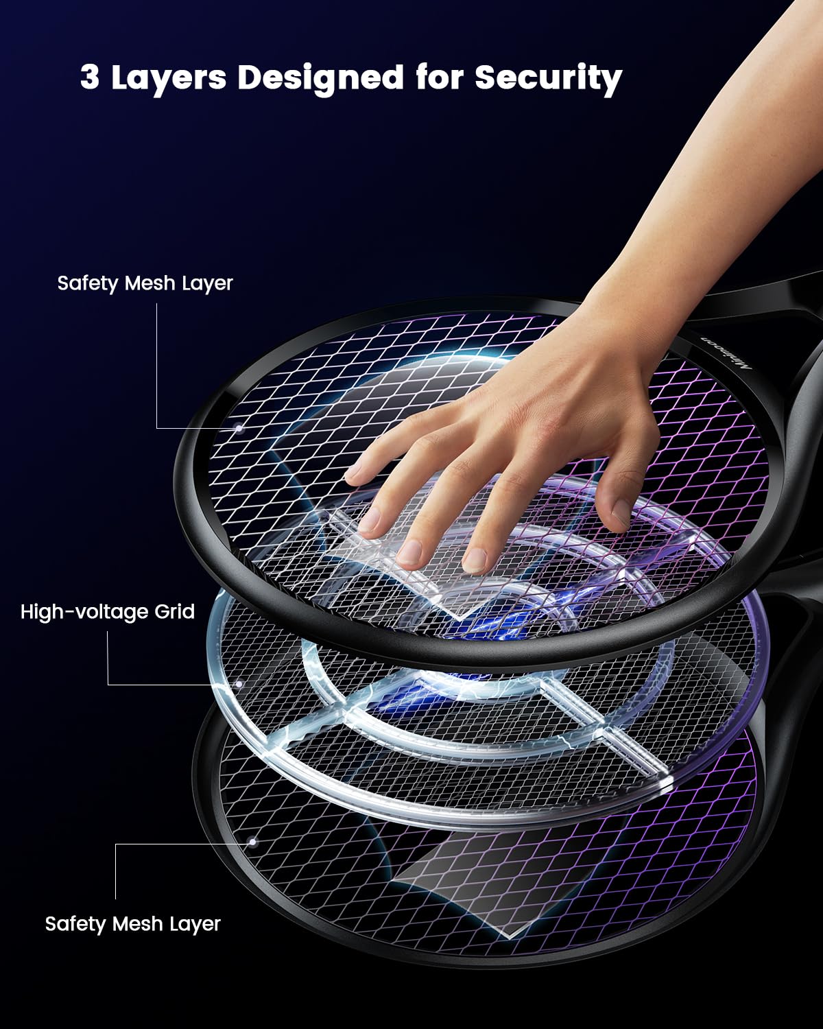 Minimoon Rechargeable Electric Fly Swatter Racket