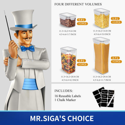 12 Pack MR.SIGA Airtight Food Storage Containers