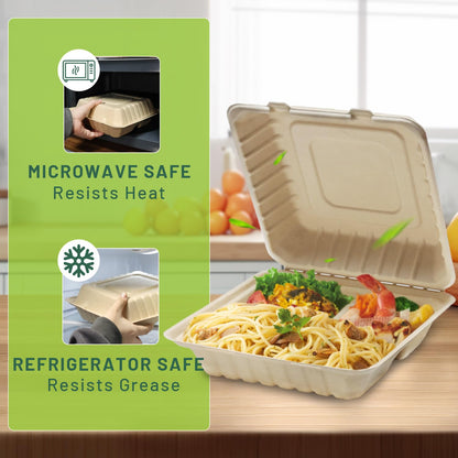 Compostable To Go Food Containers 50-Pack
