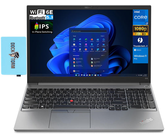 Lenovo ThinkPad E15 Gen 4 15.6" FHD IPS Business Laptop (Intel i7-1255U, 16GB RAM, 512GB SSD, WiFi 6E, Bluetooth 5.3, Thunderbolt 4, Webcam, RJ-45, Win 11 Pro) w/DKZ Hub USB Port Expander