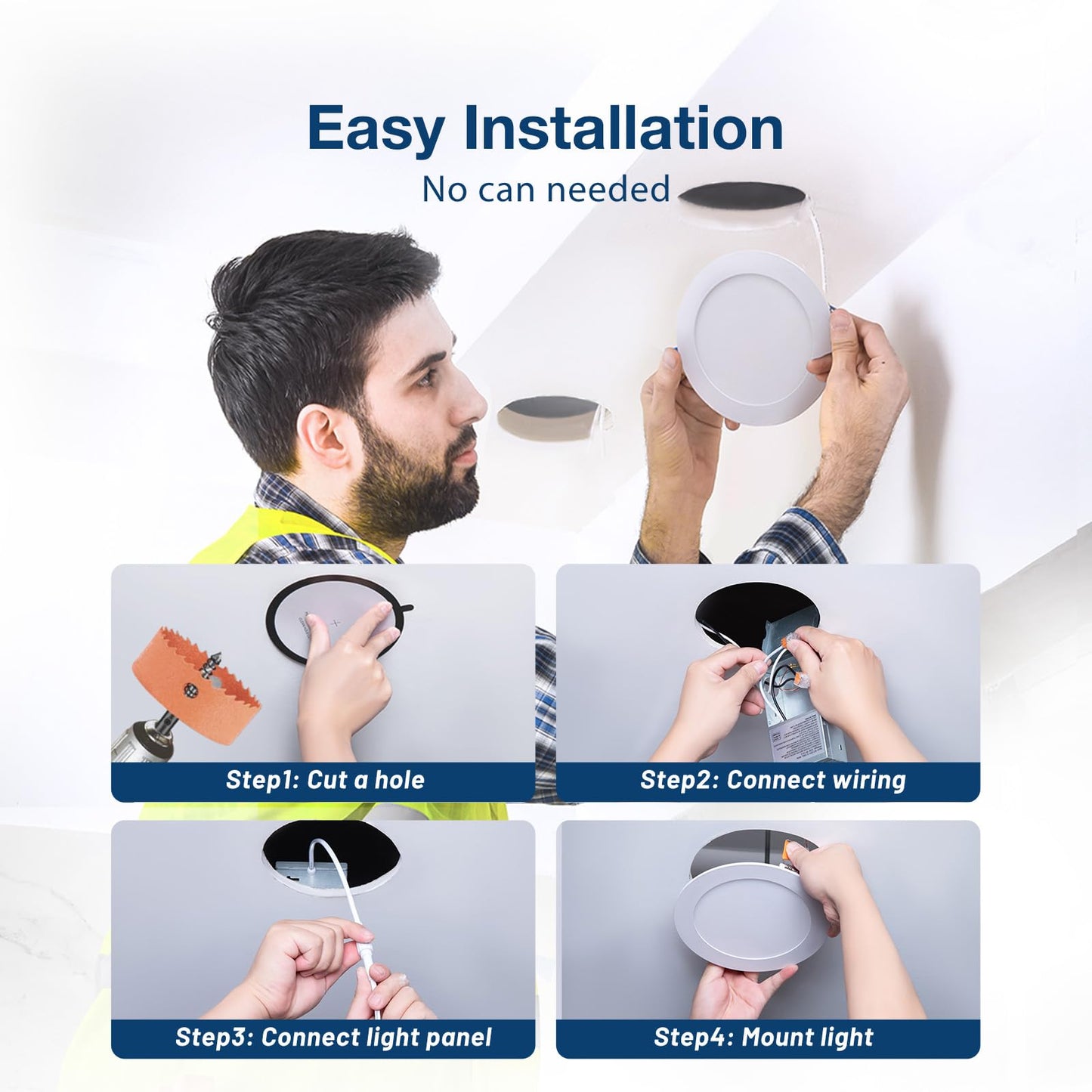 24 Pack Amico 6 Inch LED Recessed Lights