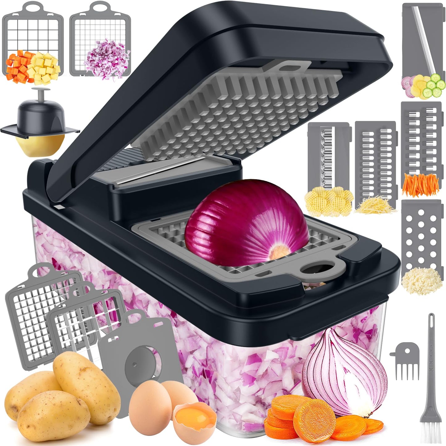 12-in-1 Vegetable Chopper with 7 Blades