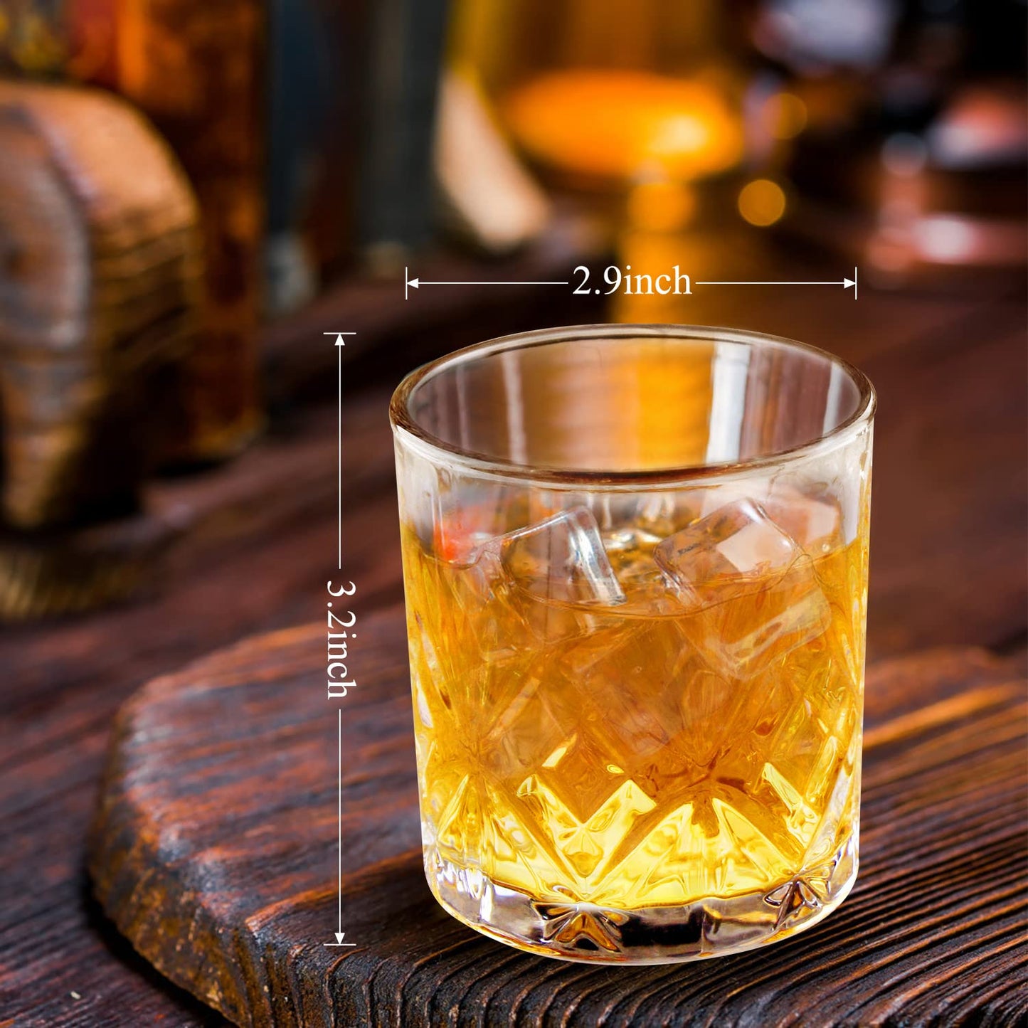 Set of 4 Old Fashioned Whiskey Glasses