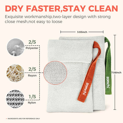 2 Pack Soap Exfoliating Bags for Body Scrubs