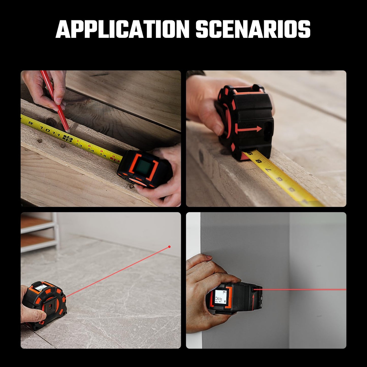 131Ft Laser Measure & 16Ft Tape Measure