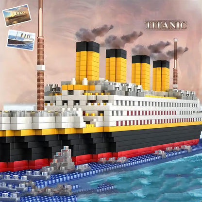 SEASUN Titanic Ship Micro Mini Building Blocks Set, 1860pcs 3D Titanic Model Building Set Micro Mini Blocks, DIY Bricks Toys Gift for Adults and Kids Age 14+