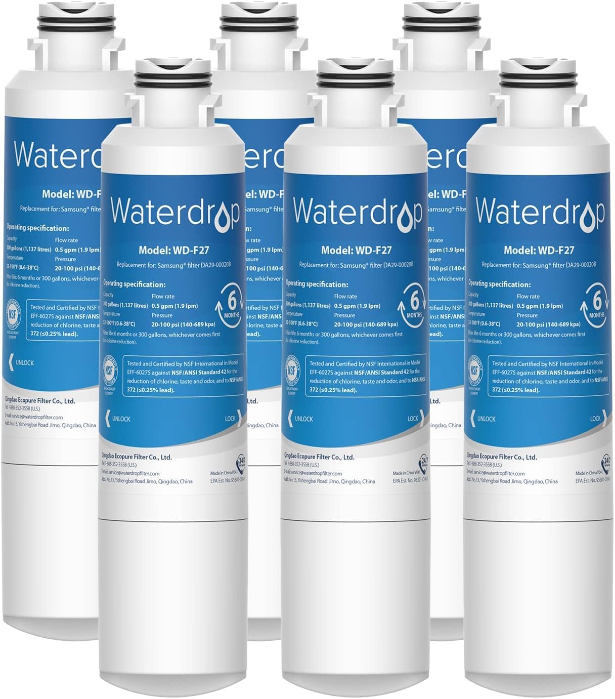 Waterdrop Samsung Water Filter Replacement 6-Pack