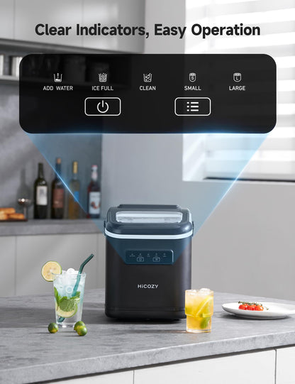 HiCOZY Portable Ice Maker with Self-Cleaning Feature