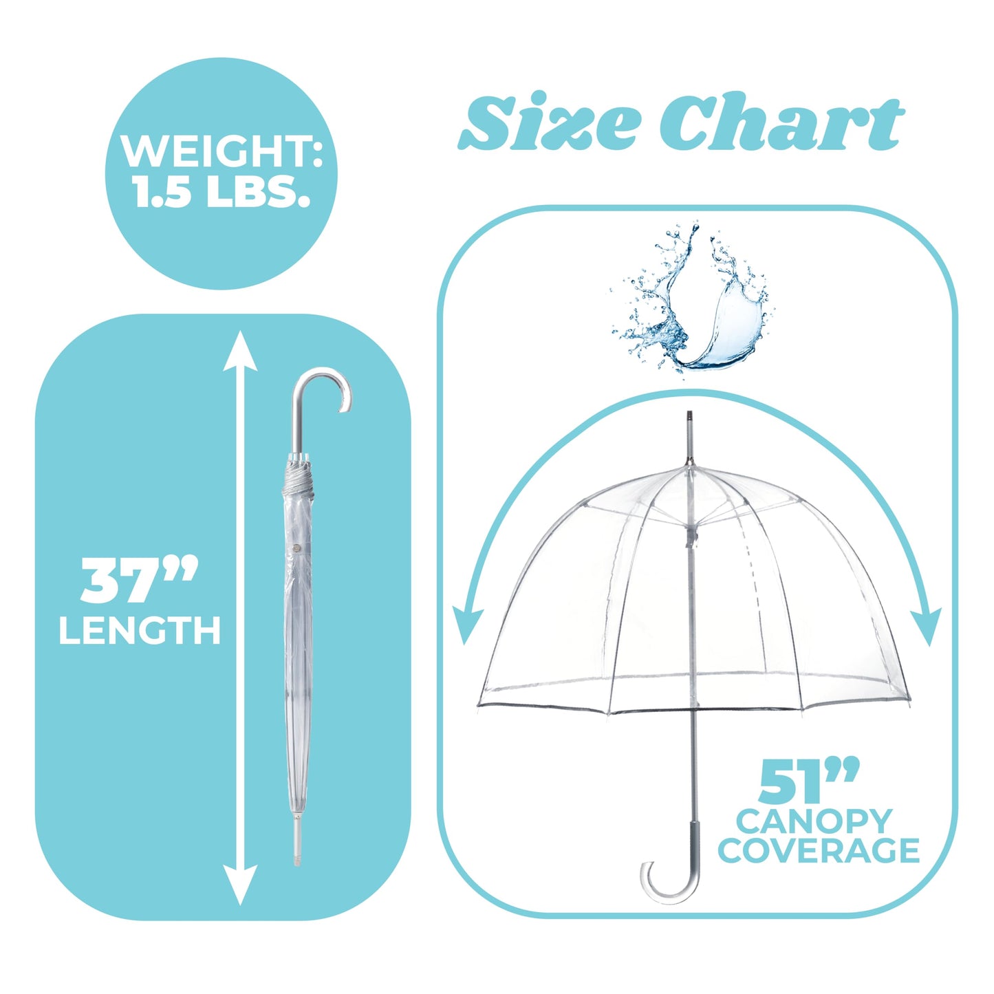 totes Clear Dome Umbrella for Wind & Rain
