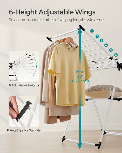 SONGMICS Foldable 2-Level Laundry Drying Rack