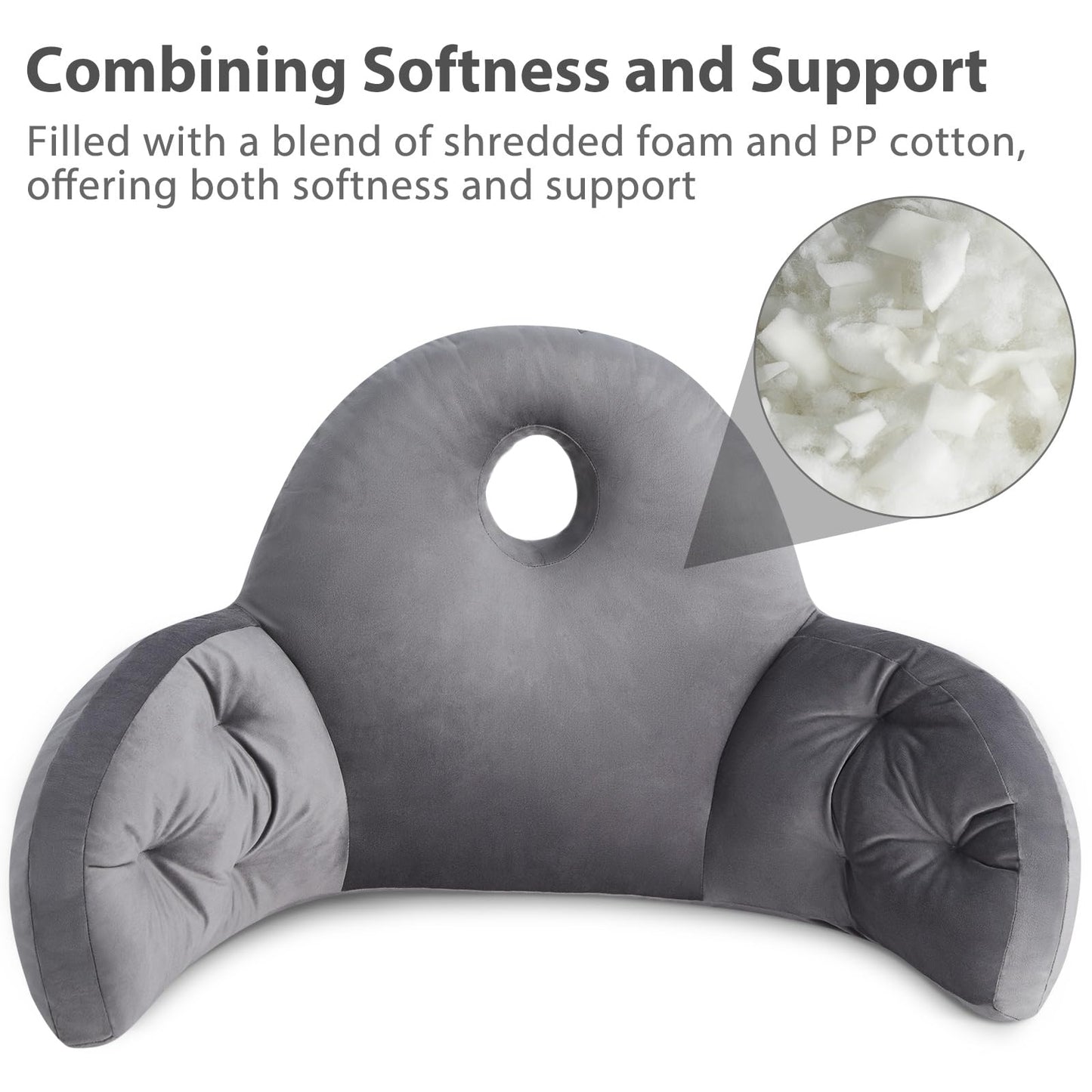 Reading Pillow for Bed with Storage Support