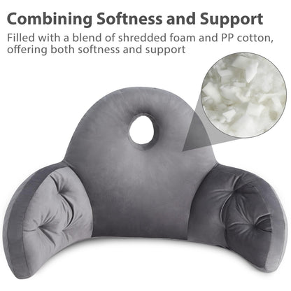Reading Pillow for Bed with Storage Support