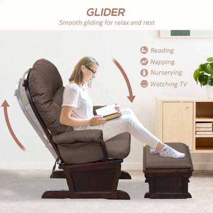 HOMCOM Nursery Glider Rocking Chair with Ottoman