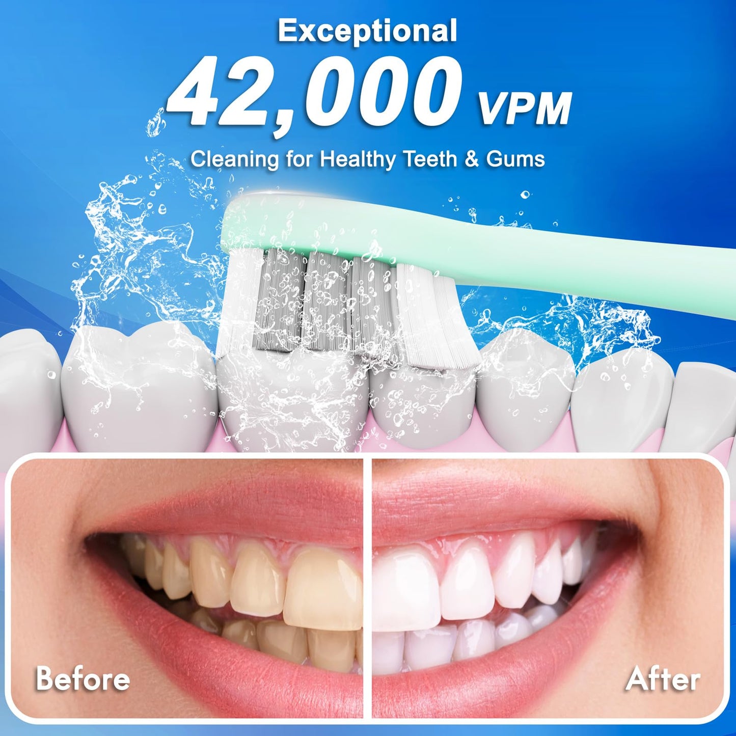 Portable Electric Toothbrush with 10 Brush Heads