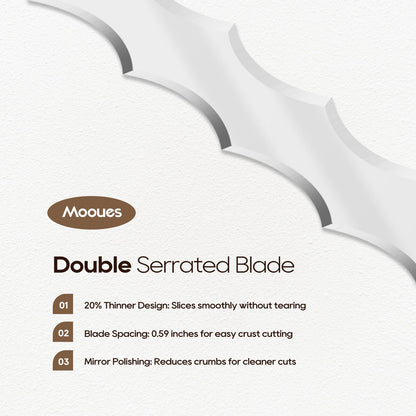 Mooues Double Serrated Bread Knife Set