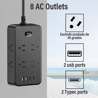 Surge Protector Power Strip with 8 Outlets & USB