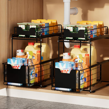 Under Sink Organizer with Sliding Drawer Storage