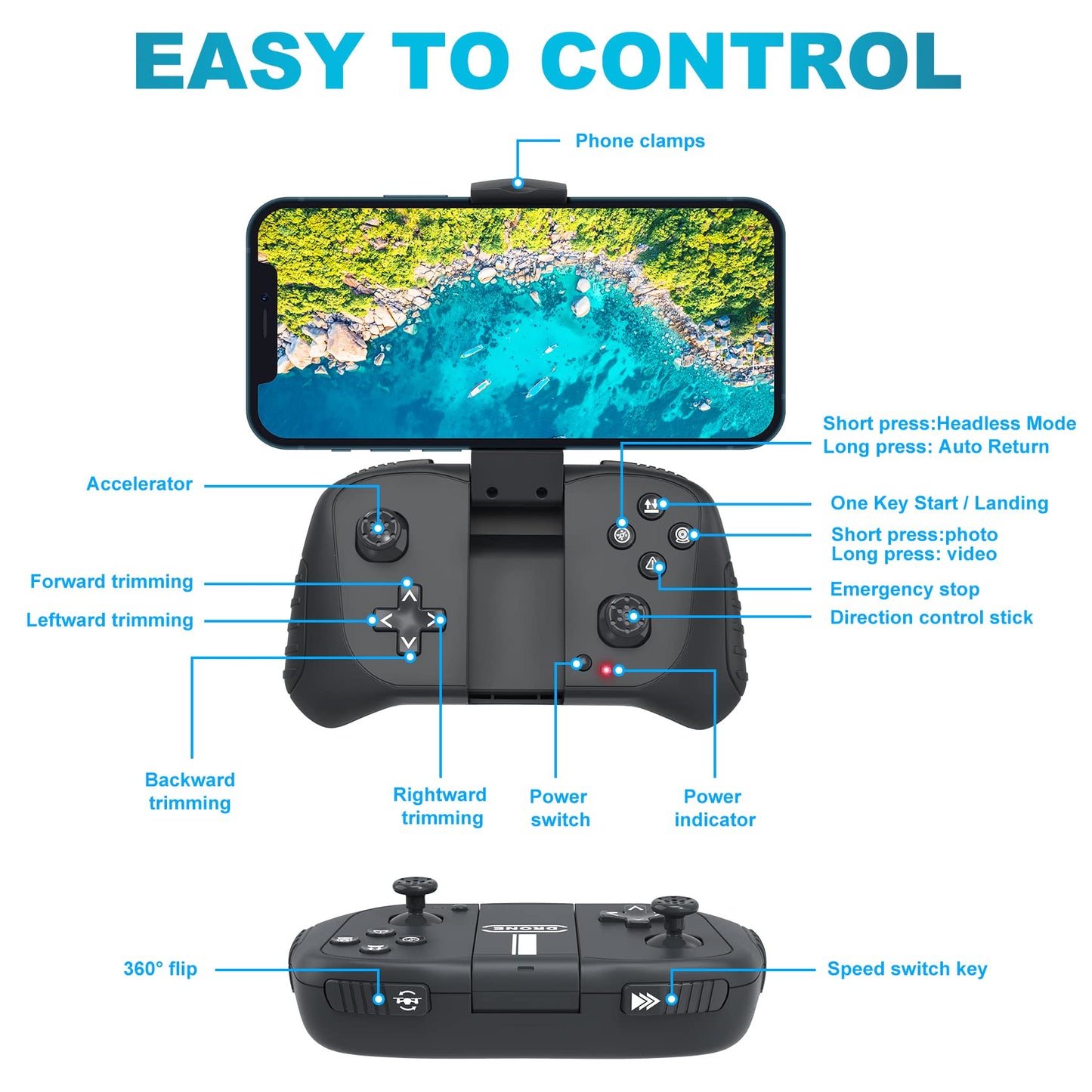 1080P Camera Drone for Kids with Remote Control