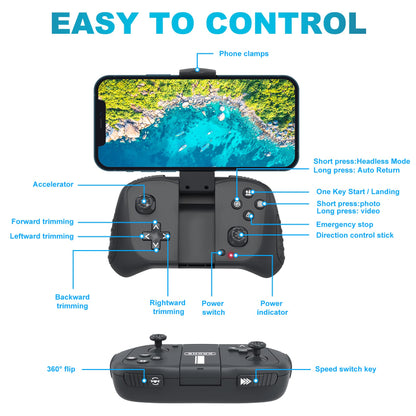 1080P Camera Drone for Kids with Remote Control