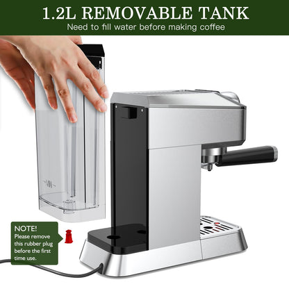 MR MIRYE 20 Bar Stainless Steel Espresso Machine
