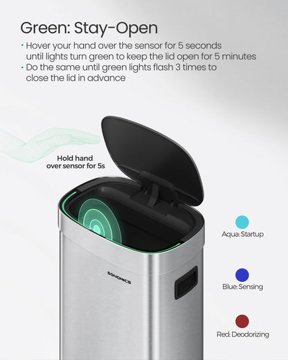 SONGMICS 17.2-Gal Motion Sensor Trash Can