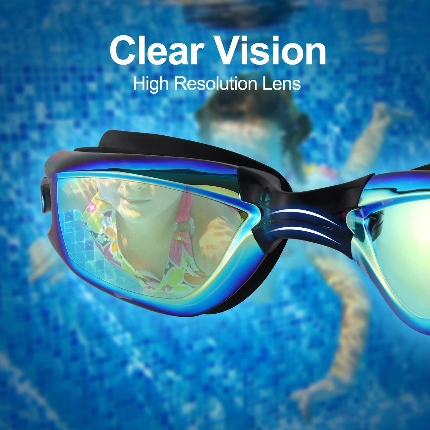 2 Pack Kids Swim Goggles Anti-Fog UV Protection