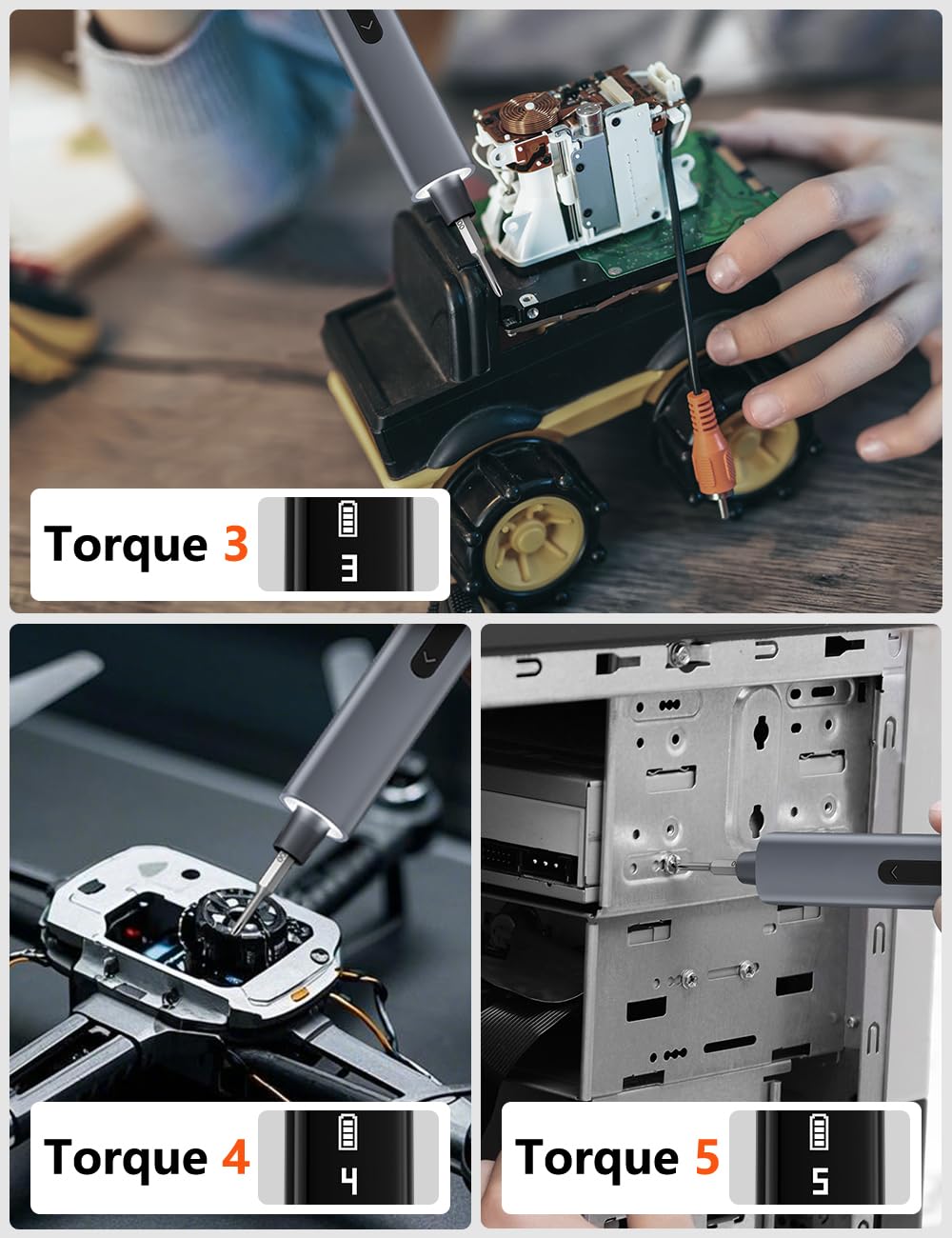 Mini Electric Screwdriver Set with Torque Levels