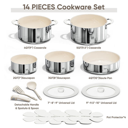 14-Piece CAROTE Non-Stick Cookware Set with Handles