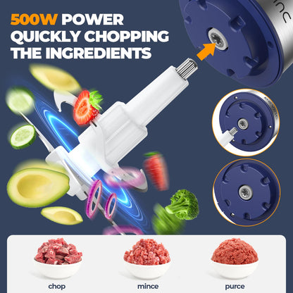 DEVINC Electric Food Processor with 2 Bowls