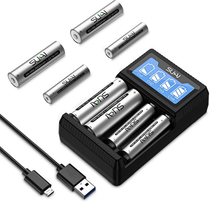 SUKAI Rechargeable AA AAA Battery Charger Set