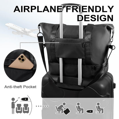 WOOMADA Travel Duffel Bag with Shoe Compartment