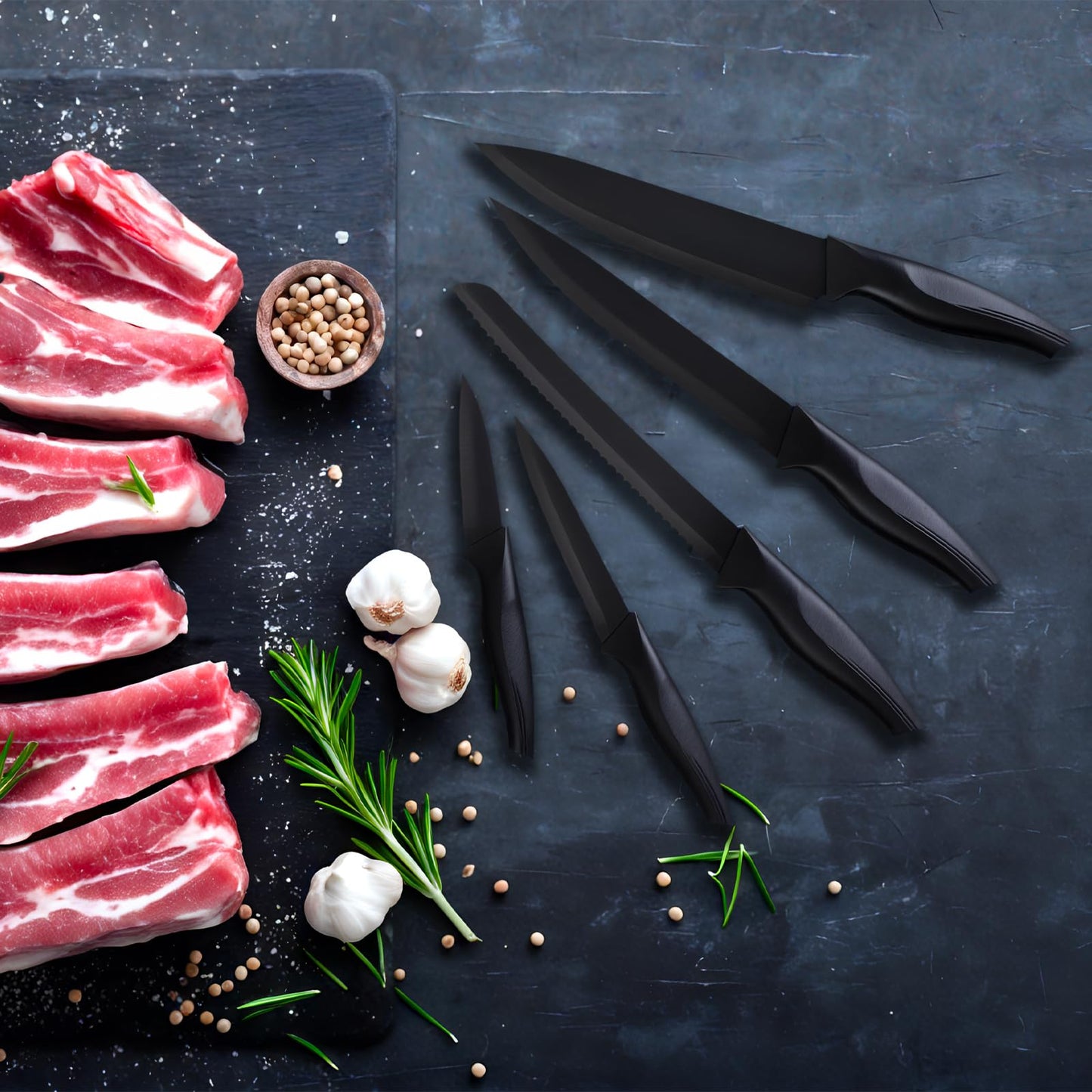 7-Piece Kitchen Knife Set with Block