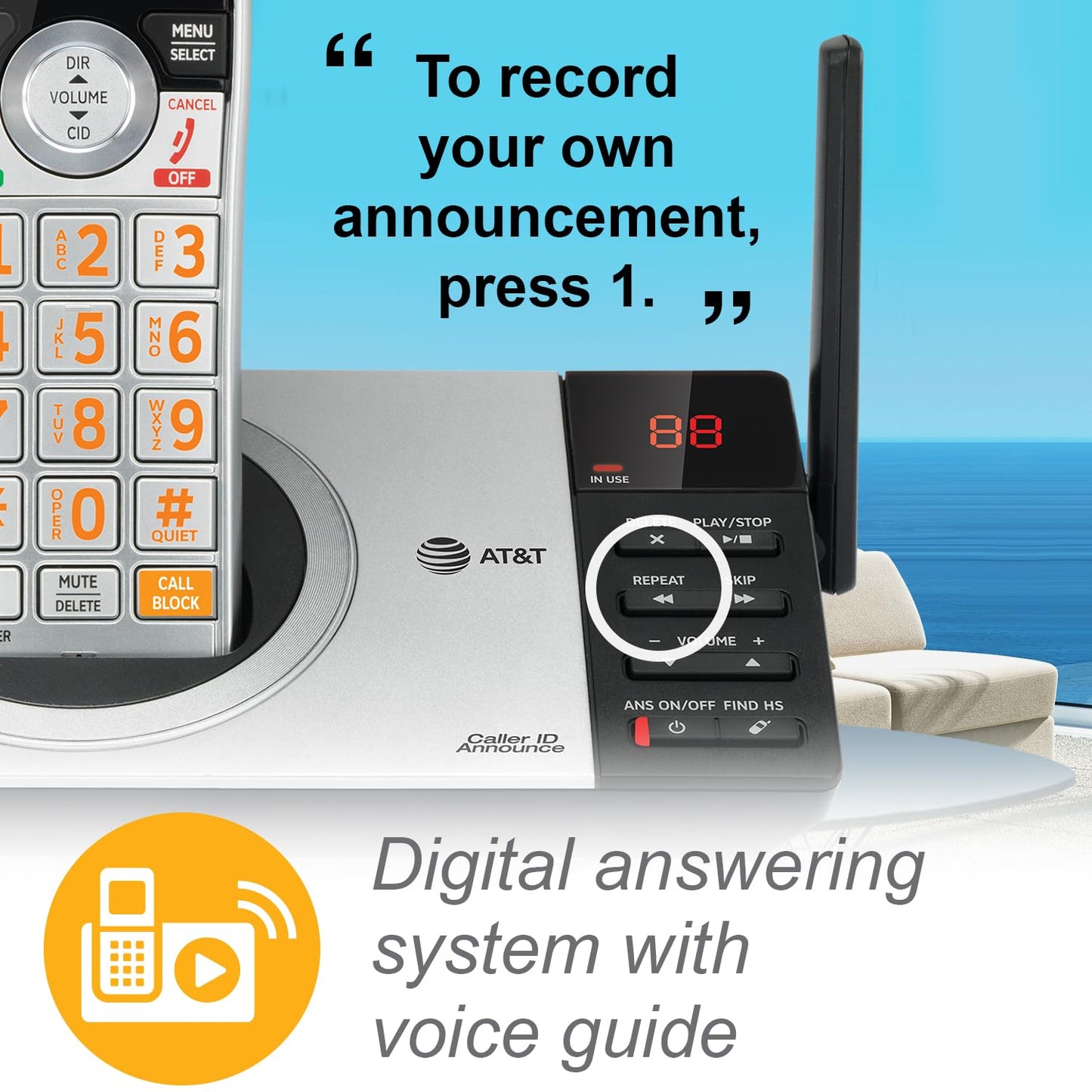 AT&T 3-Handset Cordless Phone with Answering System
