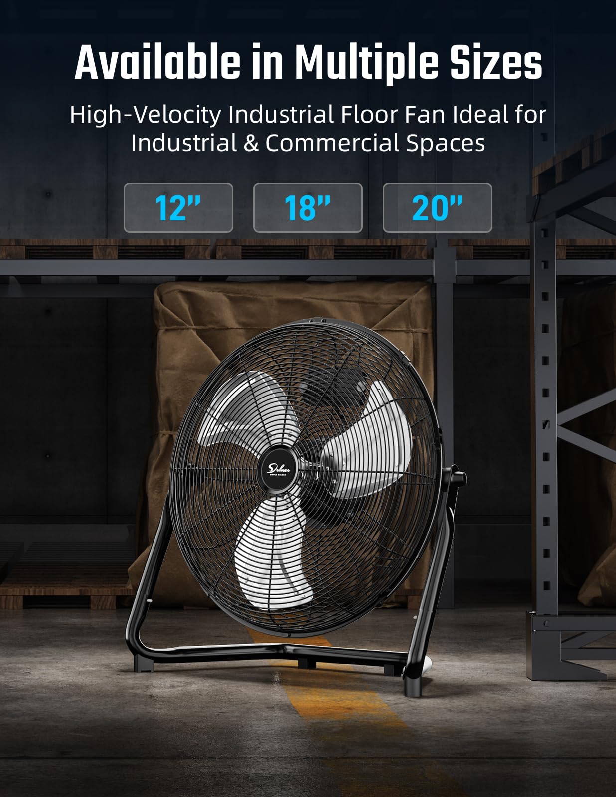 Simple Deluxe 12 Inch High Velocity Floor Fans