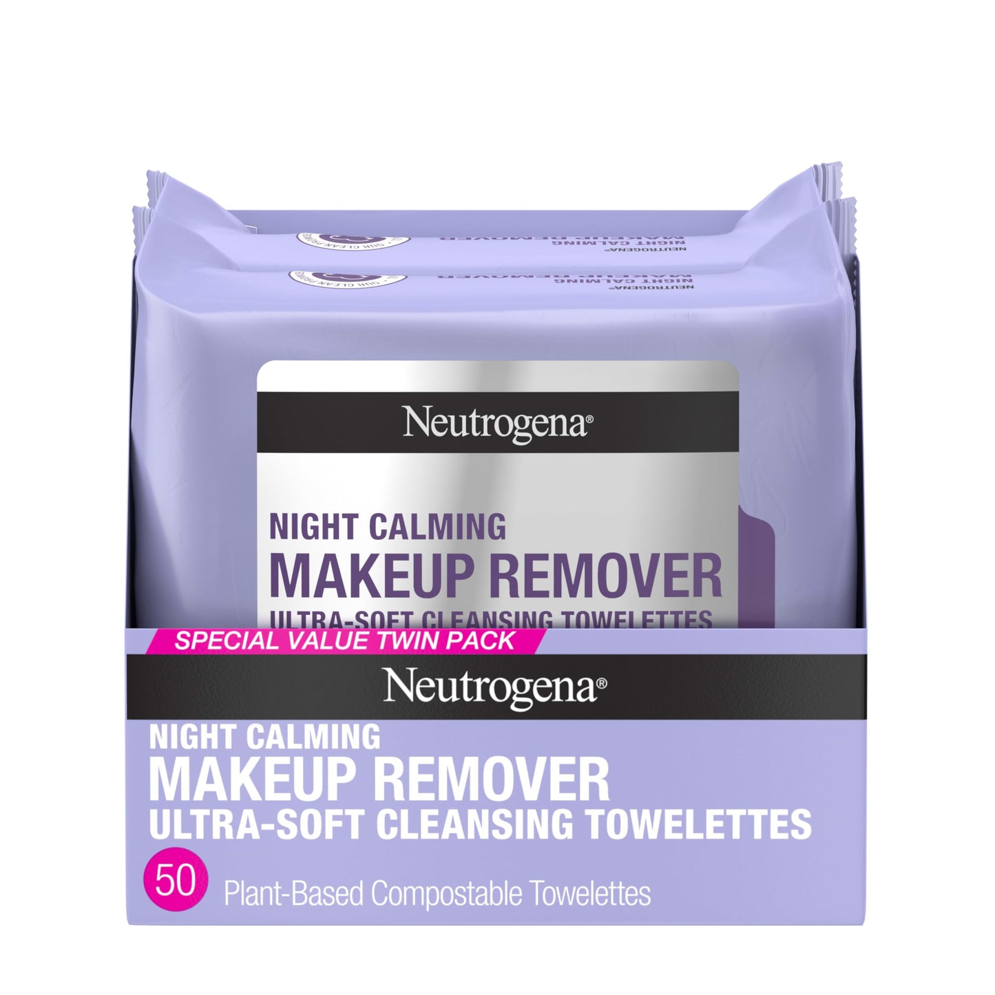 Neutrogena Night Calming Makeup Remover Wipes, 50 Count