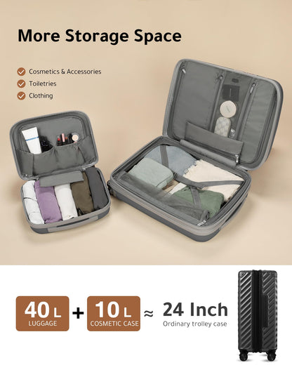 LUGGEX Lightweight 2-Piece Carry-On Luggage Set