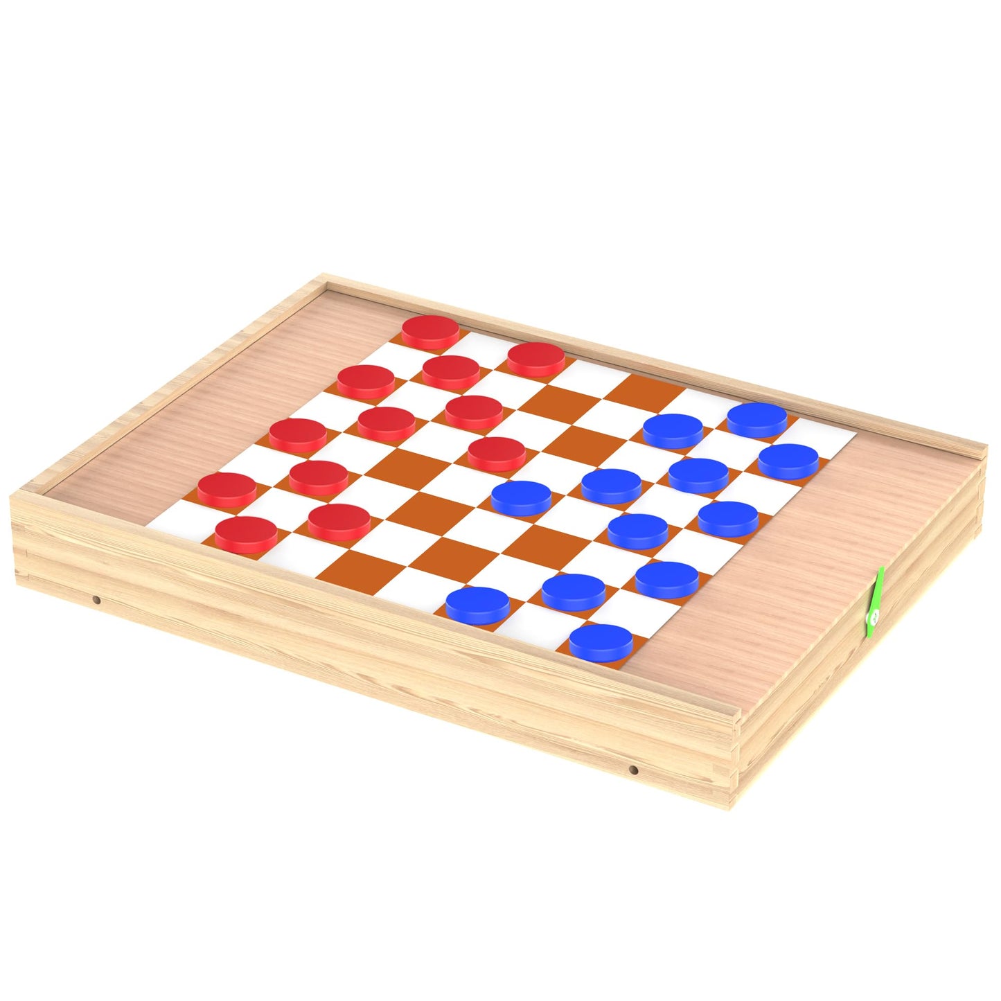 5-in-1 Wooden Board Game Set with Chess, Checkers, Shut The Box, Hockey Game Sling Puck, for Kids, Adults and Family Fun.