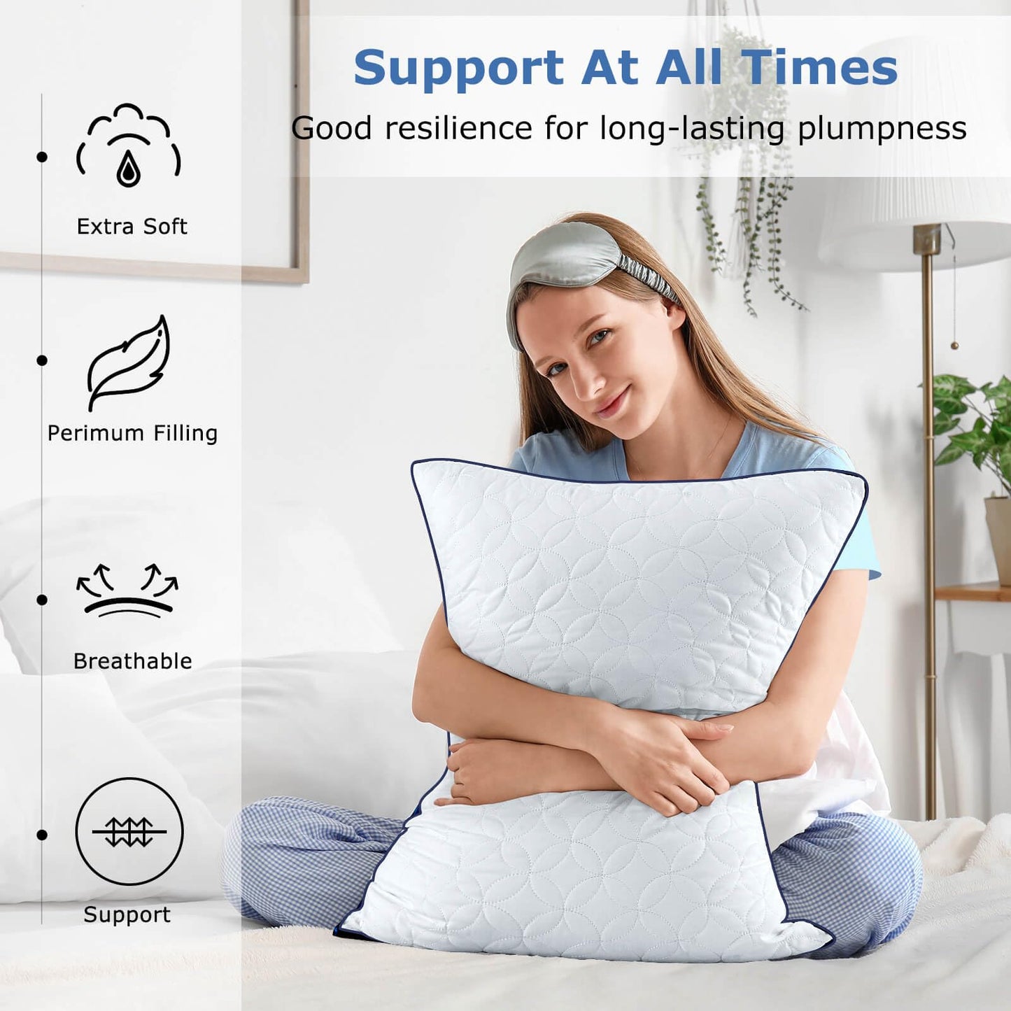 2 Pack Cooling Bed Pillows for All Sleepers