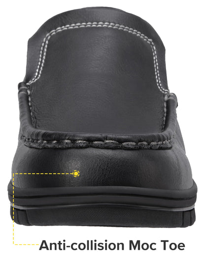 CAMEL CROWN Mens Slip On Loafers Comfortabl Walking Shoes Casual Moc Toe Lightweight Loafer Lace Up Office Dress Shoes Black 10