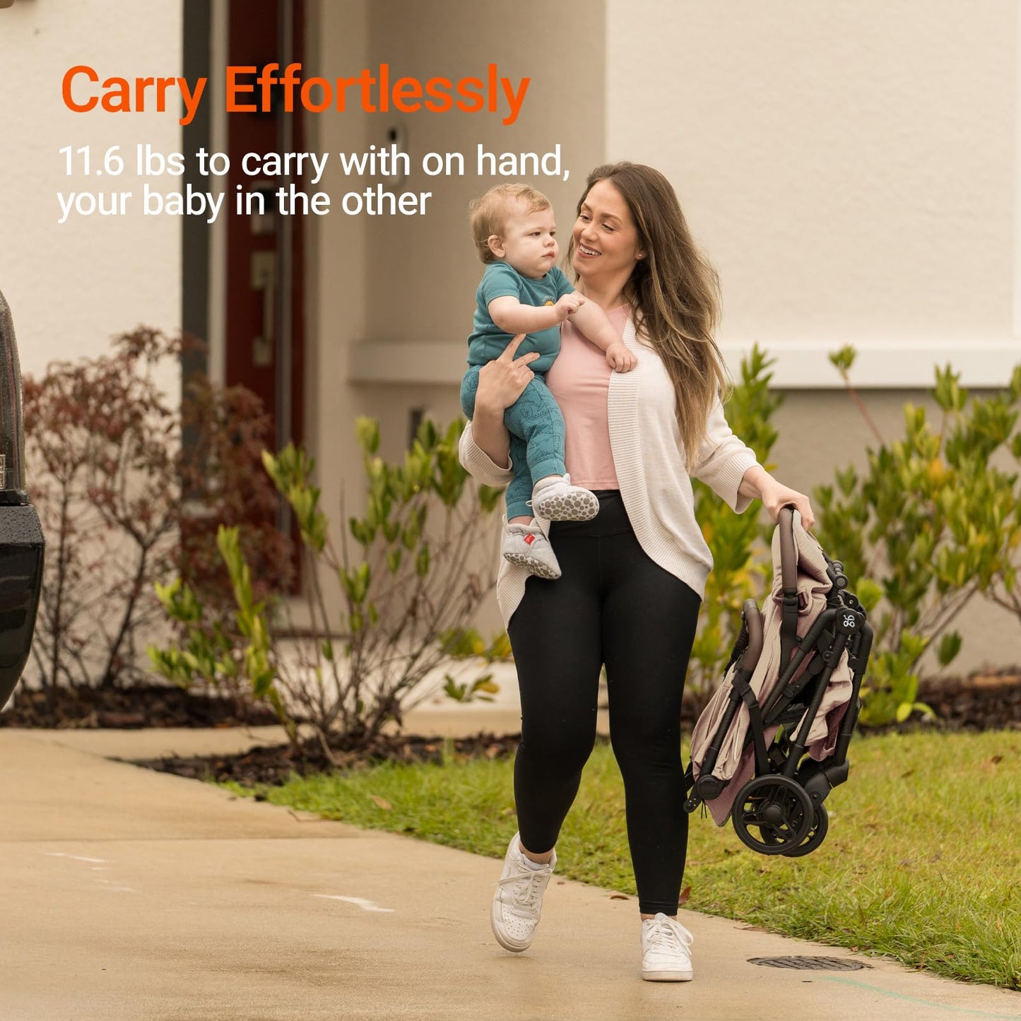 MAMAZING Lightweight Baby Travel Stroller with Carbon Fiber Frame, Compact & Airplane-Friendly, One-Handed Folding Design, 11.6 lbs, Perfect for Toddlers, Organizer & Cushion Included, Simply Taupe
