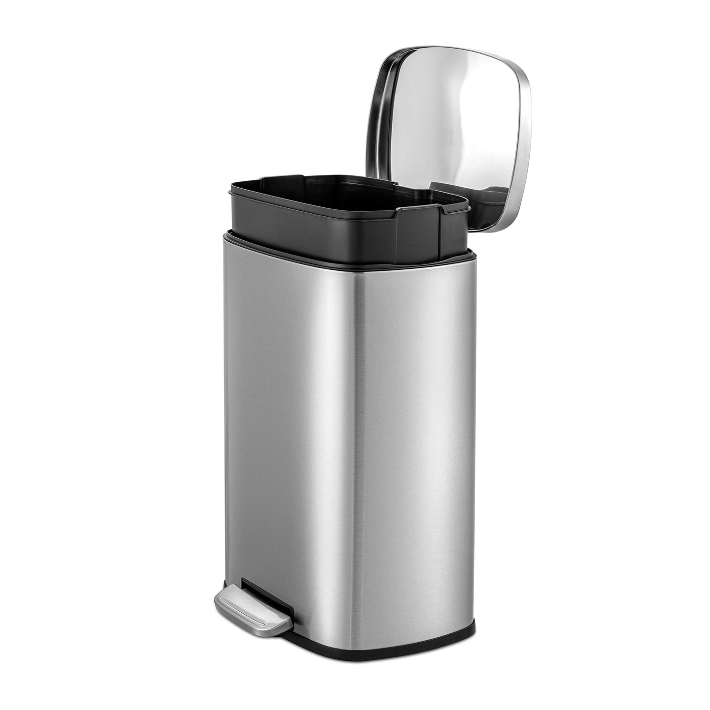 QUALIAZERO 50L Stainless Steel Step Trash Can
