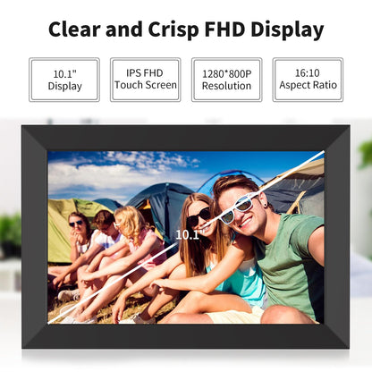 Digital Picture Frame 10.1 Inch WiFi Digital Photo Frame Electronic Picture Frame Slideshow, Built in 16GB Storage, Wall-Mounted, Auto Rotate, Easy to Upload Photos and Video Instantly via Uhale APP