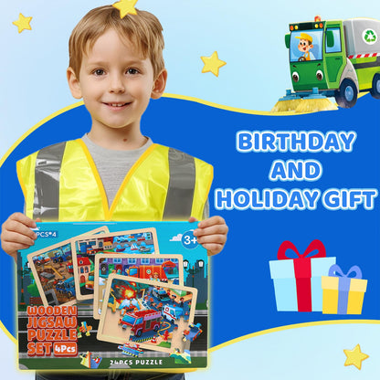 Wooden City Life Puzzles for Kids Ages 3-8