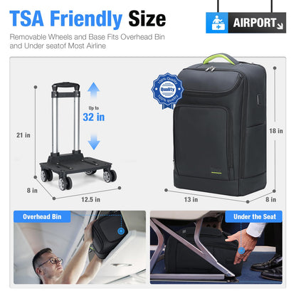 18" Waterproof Travel Backpack with 360° Wheels