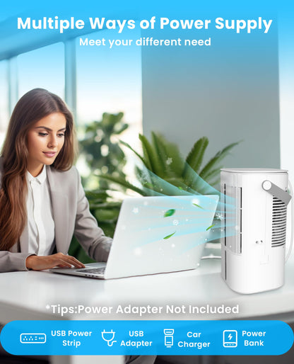 Latitop Portable Air Conditioners Fan, Air Cooler Evaporative 180°Auto Rotation, 3 Wind Speed, 2-4H Timer, Mini Cooling Fan for Room Home Bedroom Office