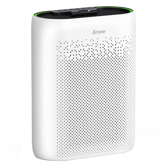 AROEVE Air Purifiers for Home Large Room with Automatic Air Detection Cover 1095 Sq.Ft Impressive Filter Layer Remove Dust, Pet Dander, Pollen for Home, Bedroom, Dorm Room, MKD05- White