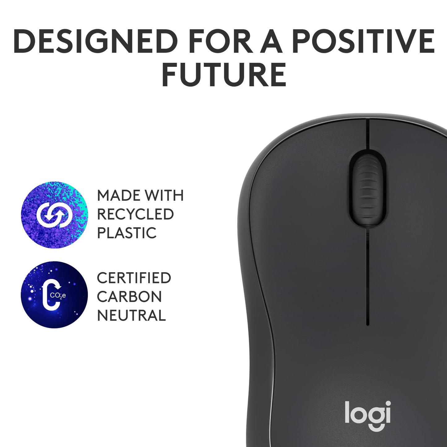 Logitech M240 Silent Bluetooth Mouse, Wireless, Compact, Portable, Smooth Tracking, 18-Month Battery, for Windows, macOS, ChromeOS, Compatible with PC, Mac, Laptop, Tablets - Graphite