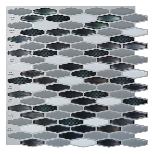 Art3d Black/White Marble Wall Panel Pack of 6