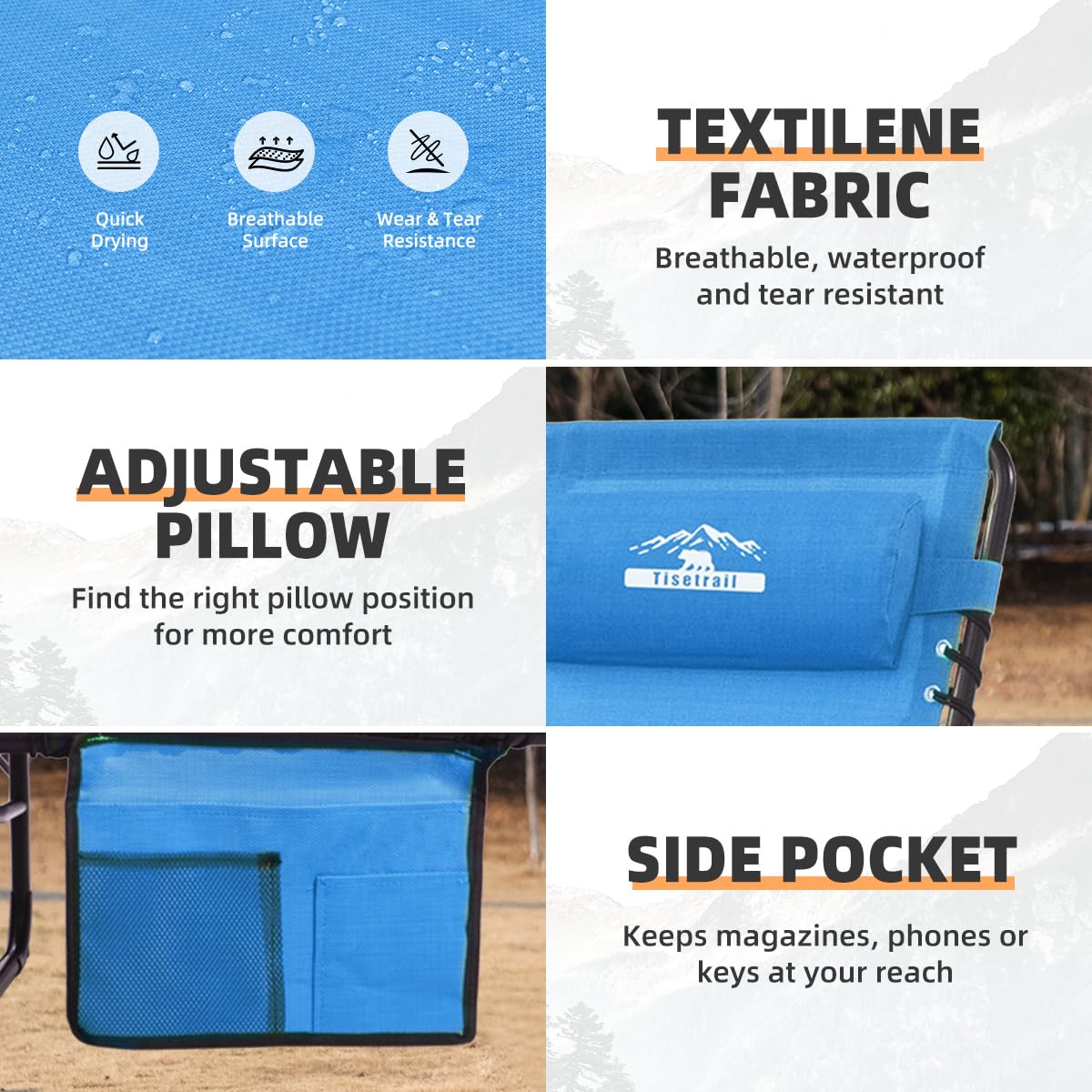 5-Position Folding Chaise Lounge Chair for Patio